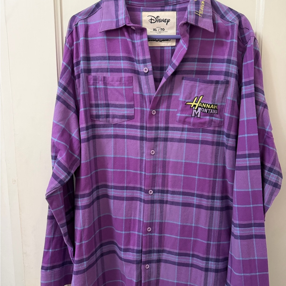Disney Hannah Montana Plaid Purple Button-Down Shirt